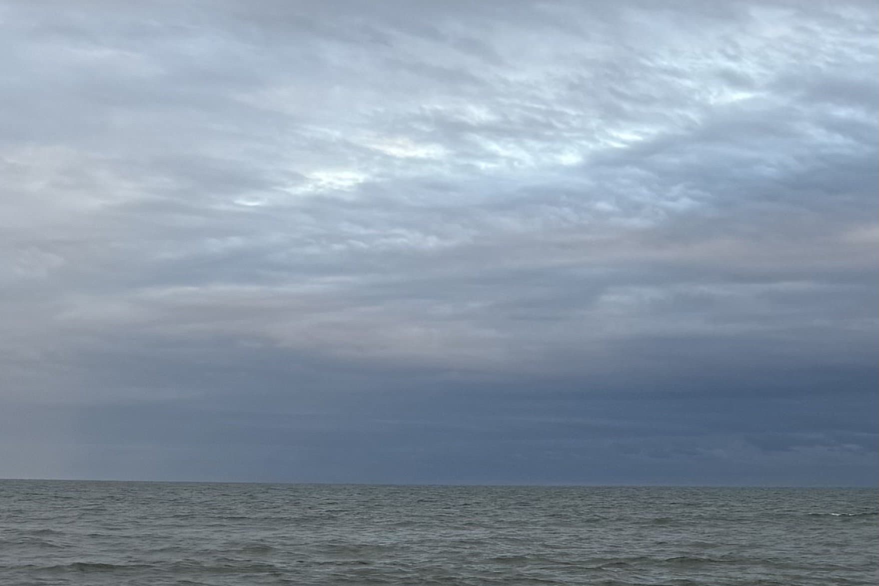 Overcast sky over open water